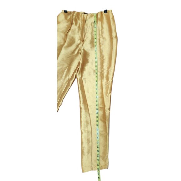Fashion Regular Fit Pants Silk for Women Pants Gold Vaska Size M - Picture 9 of 10